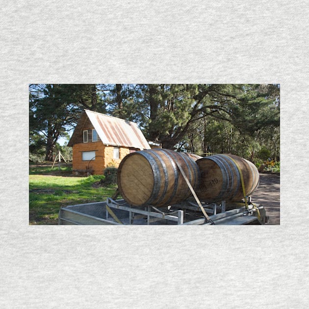 Wine Barrels at Magpie Springs Adelaide Hills Wine Region - Fleurieu Peninsula - by South Australian artist Avril Thomas by MagpieSprings